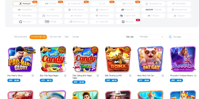 Điểm danh những tựa game nổ hũ hot nhất tại nhà cái bk8